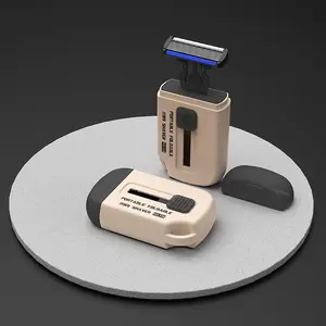 Mini Pocket Manual Razor, Foldable Push-Pull Storage, Compact Facial and Body Hair Trimmer, Ideal for Travel, Business Trips, Camping, Emergency Care