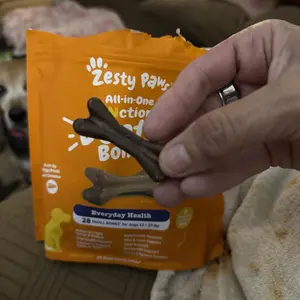 Zesty Paws All-in-One Functional Dental Bone Chews for Small Sized Dogs, Small Easy Chew Dog Treats, Joint & Immune Health Support