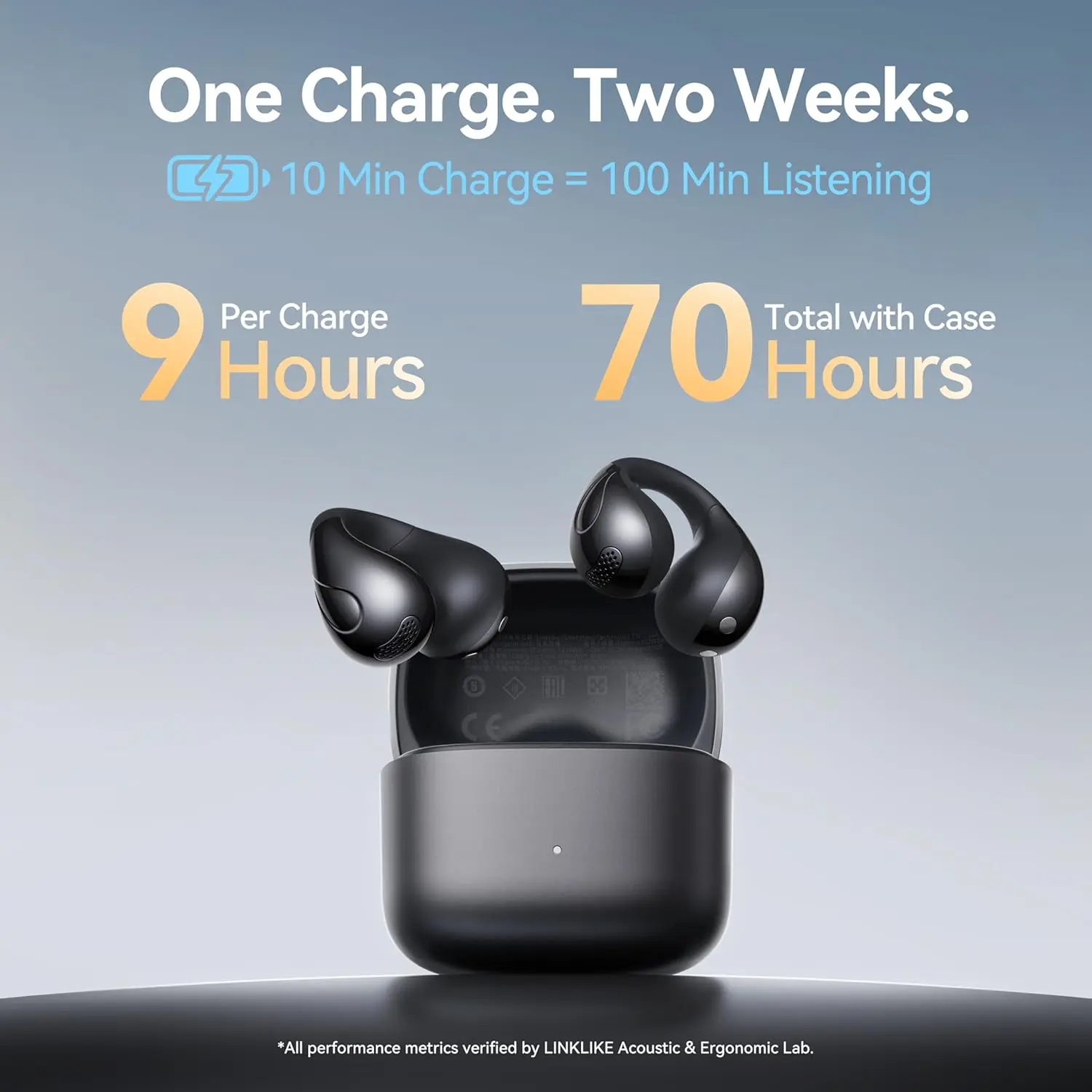 Open Ear Clip-on Earbuds with Zircon Earrings, Wireless Bluetooth Headphones Hi-Res LDAC 70H, AI Clear Calls IP55 Waterproof, Ideal Gift for Her - LINKLIKE C-Flow Jewelry