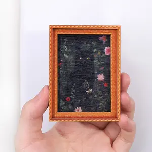 1PC Cute Cat Refrigerator Magnet, Mini Photo Frame Fridge Magnet, Refrigerator Decorating Magnet, Adorable Kitty Magnetic Decoration for Living Room, Bedroom, Office