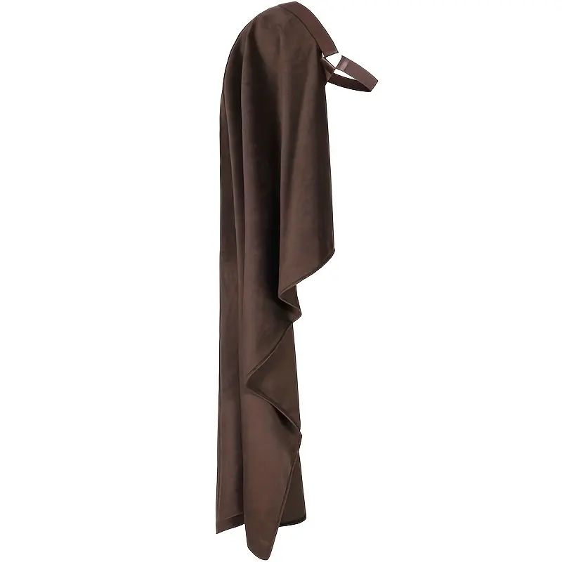 Belted Steampunk Shawl Cape, Unisex Polyester Half-Shoulder Fashion Accessory for Medieval Halloween Costumes, 1 Size Fits All, Cosplay, Accessories, Universal Accessory