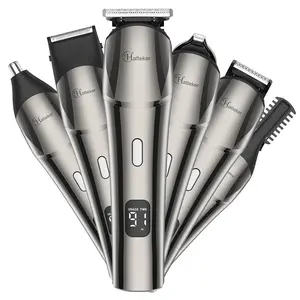 Professional Hair Clipper Set, 1 Box Multifunctional Hair Trimmer with LCD Display & Accessories, Hair Care Tool for Men
