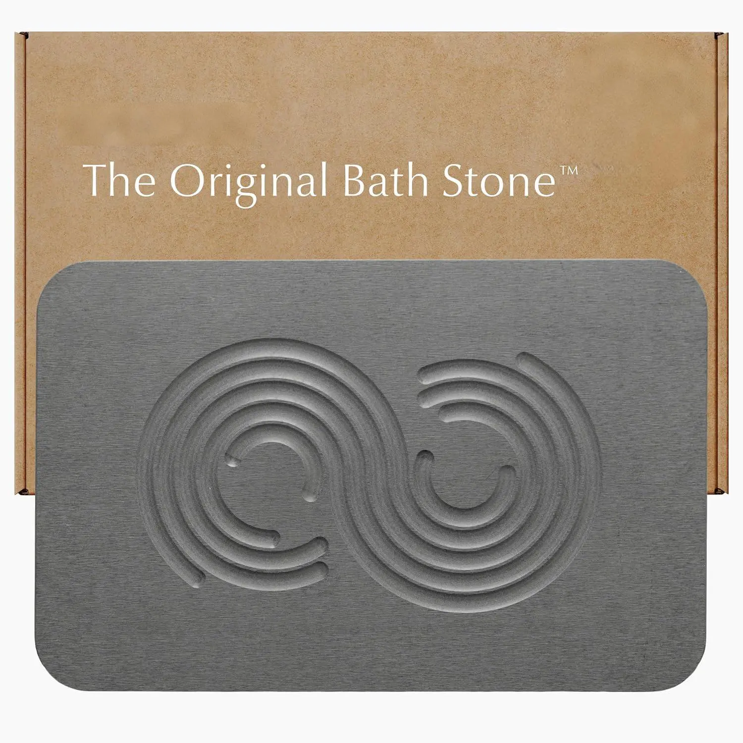Home Stone Bath Mat(15.4" x 23.6"), Premium Diatomaceous Earth Bath Floor Mat with Non-Slip Base, Fast-Drying Modern Zen Slate Shower Mat for Bathroom, 23.6" x 15.4"