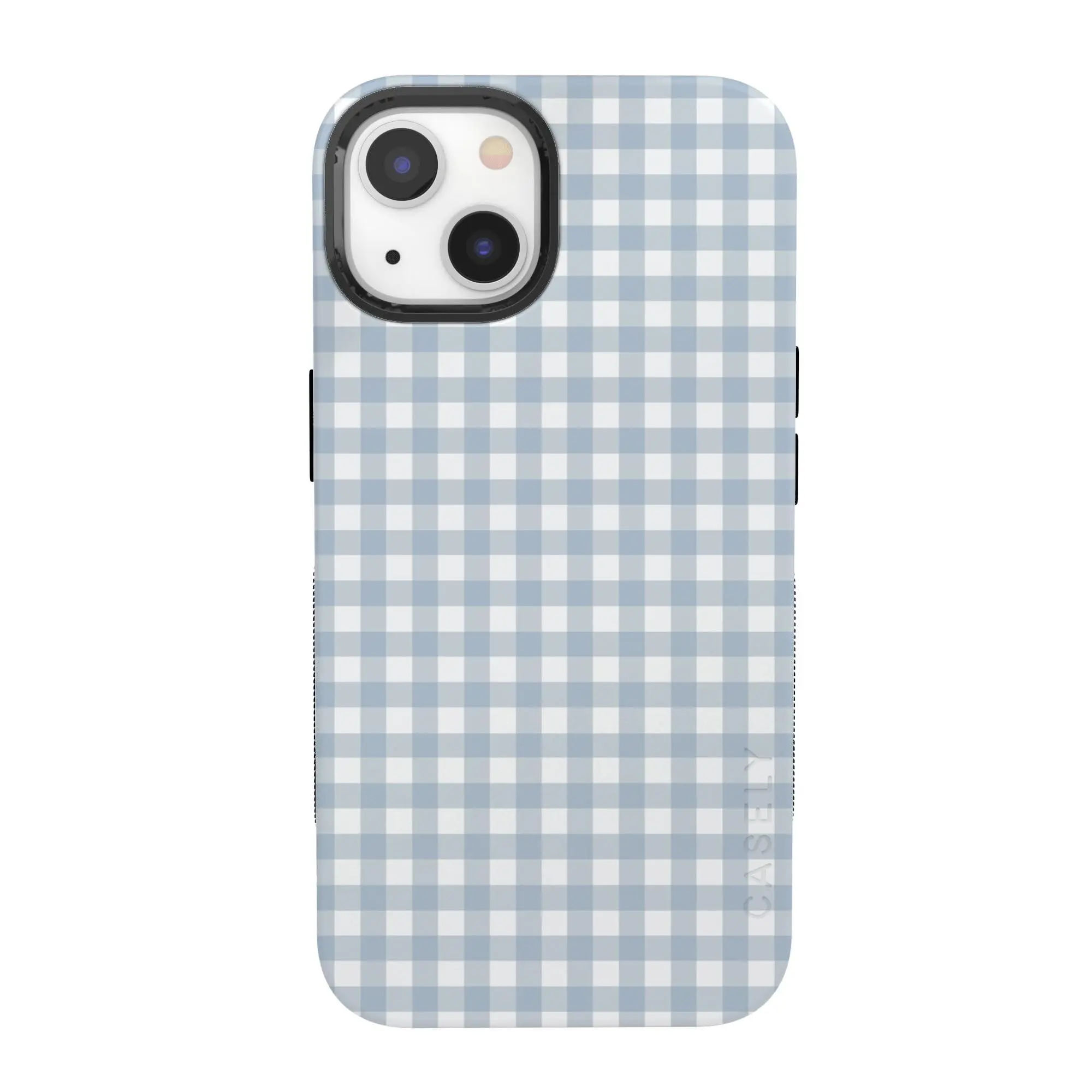 Casely iPhone 13 Case | Pastel Picnic | Blue Gingham | Bold Protective Design | Compatible with MagSafe
