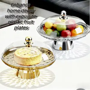Stylish Covered Serving Tray | For Fruits, Dry Fruits & Jewelry | Ideal Holiday Party Tableware 🎁 Plastic Elegant Plates Plastic Serving Platters