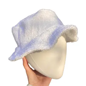 Handmade Reworked Terrycloth Bucket Hat- White