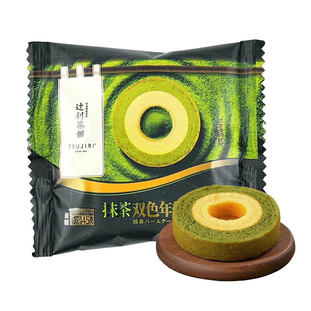 TSUJIRI Japanese Matcha Twin Roll Cake & Pound Cake Gift Box - 6pc Assorted Flavors, 255g - Authentic Japanese Green Tea Pastries