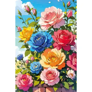 Flowers Diamond painting, Crystal Diamond Painting Kit, Frameless