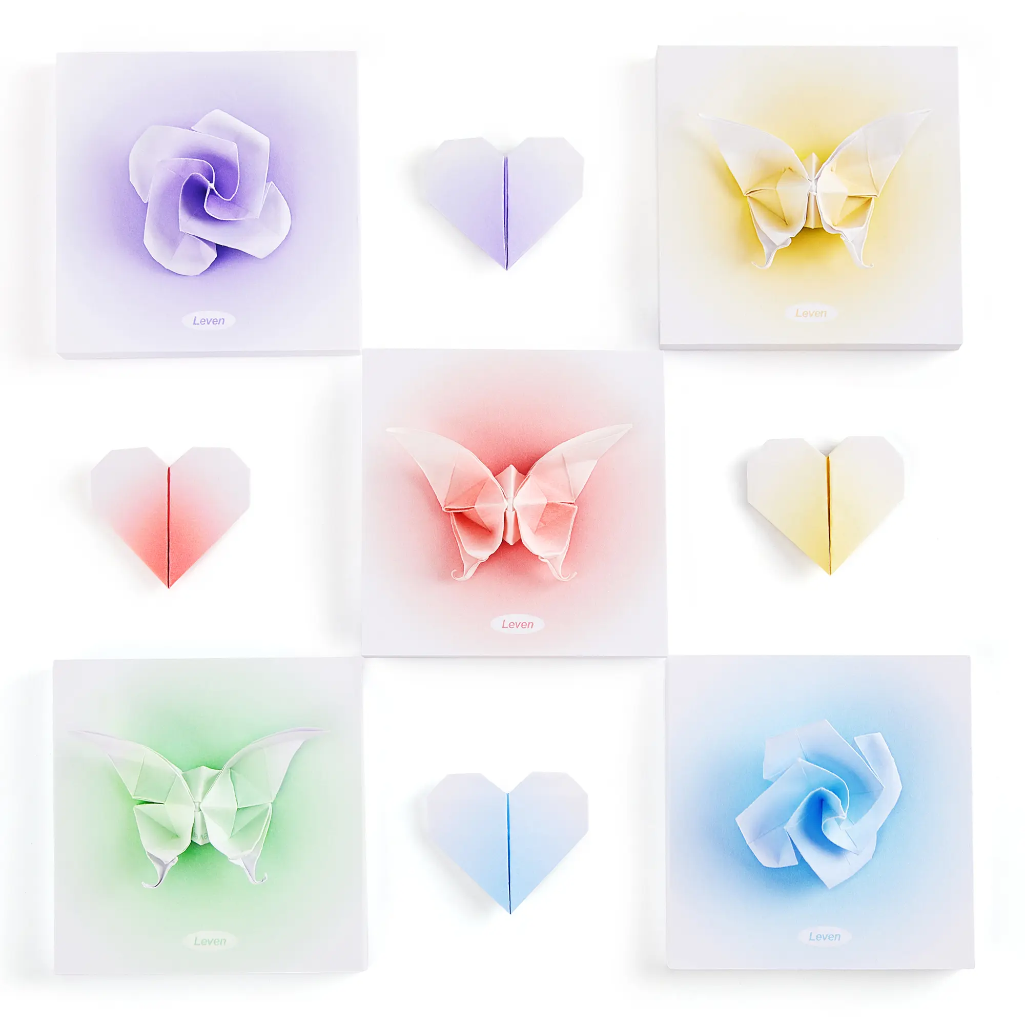 Leven Gradient Square Origami Paper Kit 2 Sets, 1200pcs Double Sided Colored Folding Paper 3.15 Inch, Thick Non-Toxic Craft Paper with Glue Tweezers, Handmade Origami Supplies for DIY Crafters & Children