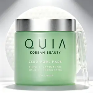 QUIA Dual-Action Toner Pads – Gentle PHA Exfoliation for Sensitive Skin – Instantly Hydrate and Minimize Pores – 70 Soft-Touch Korean Textured Pads – Blackhead and Blemish Control