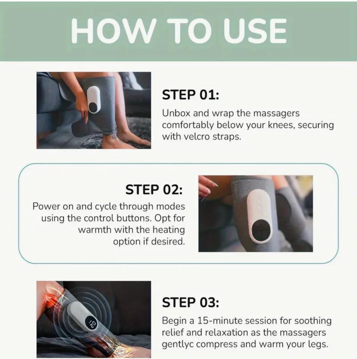 Leg Massager 2024 Enhanced Calf Air Compression Massager For Circulation And Pain Relief, Leg Massager With Heat, Relieve Fatigue, Help For Edema And Varicose Veins, Easy To Use, Muscle Relaxation, For Men/Women Home, Office Gifts Therapy Comfort