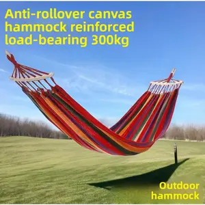 Canvas Hammock Outdoor Thickened Canvas Anti-Flip Sleeping Swing Outdoor Adult Hanging Tree Outdoor Camping