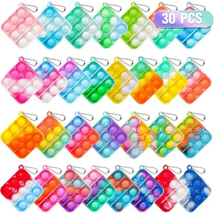 Bulk Its Party Favors for Kids 4-8 8-12 30 Pack Mini Pop Keychain It Small Fidgets for Classroom Prizes School End of Year Student Gifts from Teacher Birthday Goodie Bag Stuffers