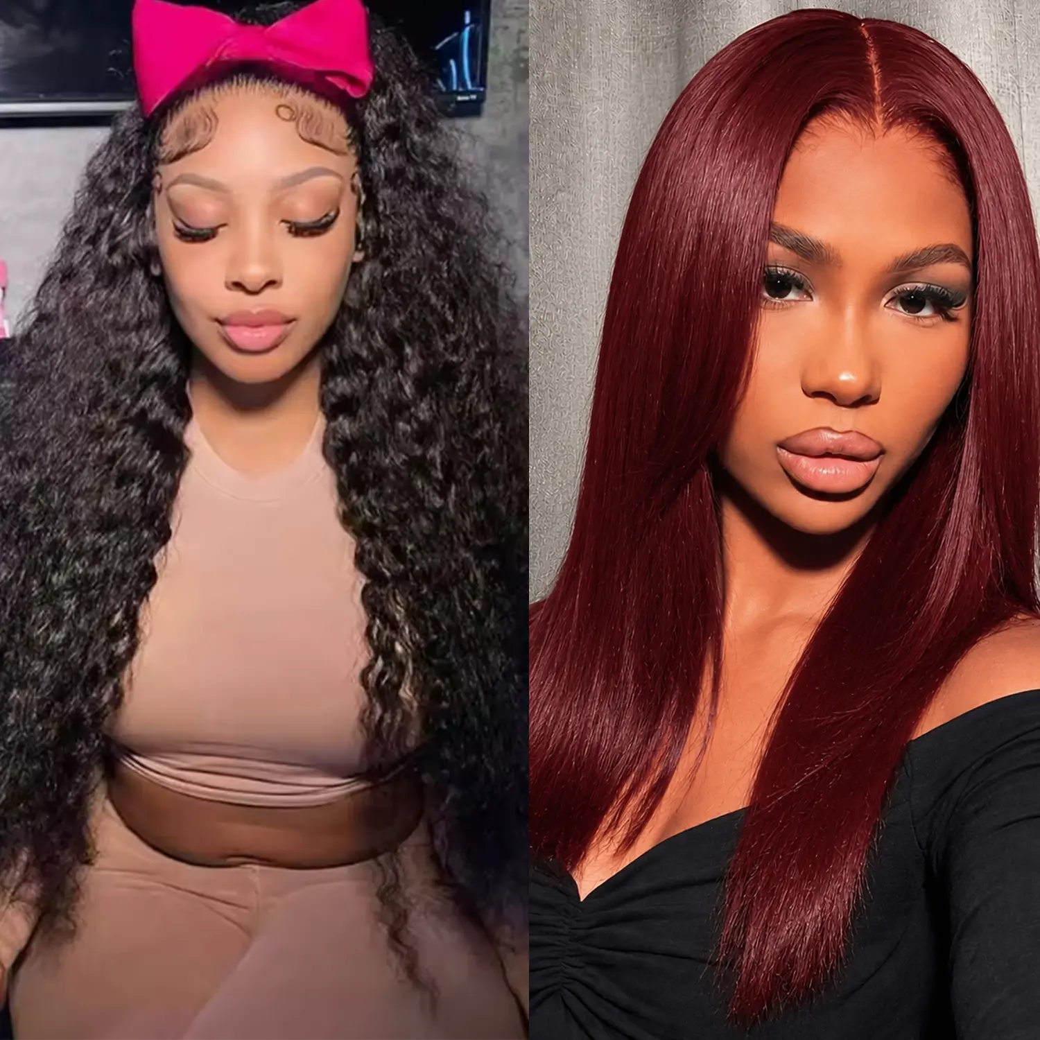 [Flash Live 26+16 inch Combo] 2Pcs 13x4 HD Lace Front Wigs Human Hair 26Inch Black Deep/Body/Straight +16 inch Any Texture/Color Free Combo 150% Density Pre Plucked for Black Women