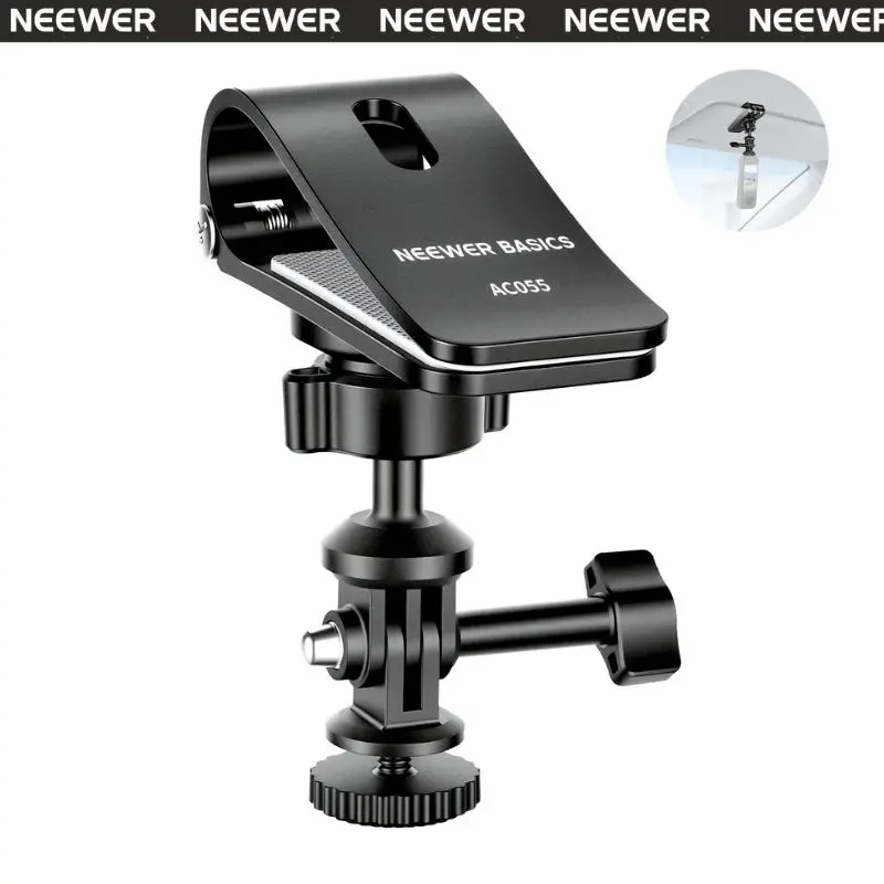 NEEWER AC055 Car Sun Visor Mount, 360° Ball Head Action Camera Holder Bracket Accessories Kit Compatible with GoPro DJI Insta 360 for POV Vlogging Video Recording tiktokshopbacktoschool