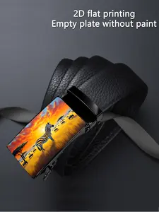 【2D】One piece, an artistic design where romantic flowers and love hearts shine together, a business-casual men's belt with an automatic buckle, suitable as a gift for Father's Day and Valentine's Day