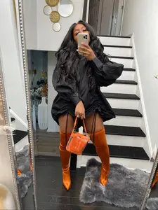 Women's Solid Color Shirt Dress, Casual Long Sleeve Short Dress for Spring & Fall, Women's Clothing for Daily Wear