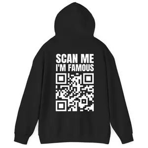 SCAN ME — Black Unisex QR Code Hoodie to Share Your Links