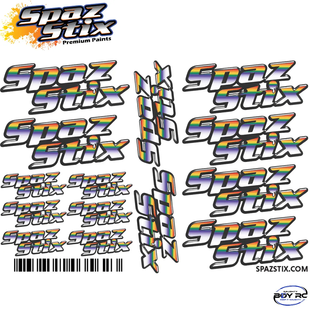 SpazStix Sticker Set, 6" x 4" Decal Sheet