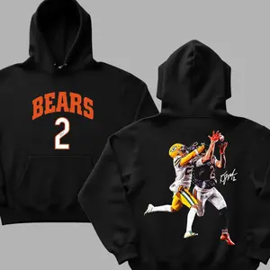 Chicago Football Fans Outfit, Dj Moore 2 CATCH Chicago Hoodie Sweatshirt T-Shirt, Football Graphic Hoodie