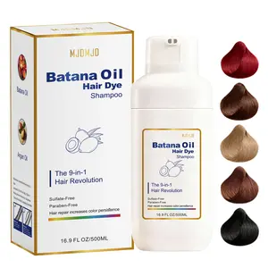 Chestnut Brown Natural Hair Dye Shampoo for Vibrant Hair Color – 9-in-1 Instant Herbal Hair Color for Gray Coverage, Long-Lasting & Conditioning, Easy & Quick to Use for Women Men, Natural Shampoo Hair Dye for All Hair Types 16.9 fl oz