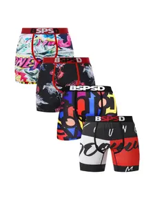 4Pcs Men's Printed Boxer Briefs Comfortable Breathable Mens Underwear Fashion Sexy Men's Boxer Shorts Swimming Sport Wear