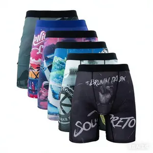 6-Pack Men's Printed Boxer Trunks|   Breathable Streetwear Plus Size Underwear Casual & Vacation