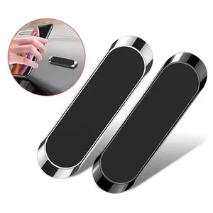 Flat Magnetic Phone Holder 2 Pack, and Silver Color Car Dashboard Mount, Universal Adhesive iPad Wall Magnet Kit, Fits Tablets and Smartphones