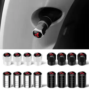 Elegant Metal Wheel Valve Covers Set of 4, Compatible with Mitsubishi Outlander Lancer 10 9 Ex Asx Ralliart Eclipse Pajero L200 Colt Evo Vehicle