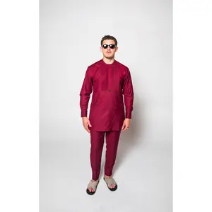 Red Kaftan with ruffle flap
