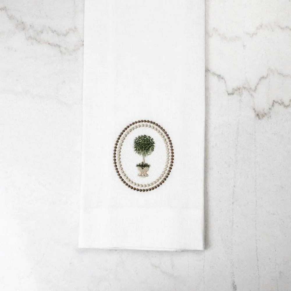 Rosemary Topiary Linen Towel