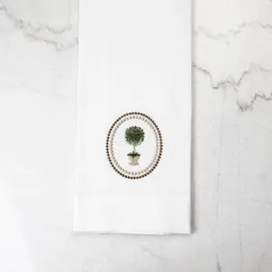 Rosemary Topiary Linen Towel