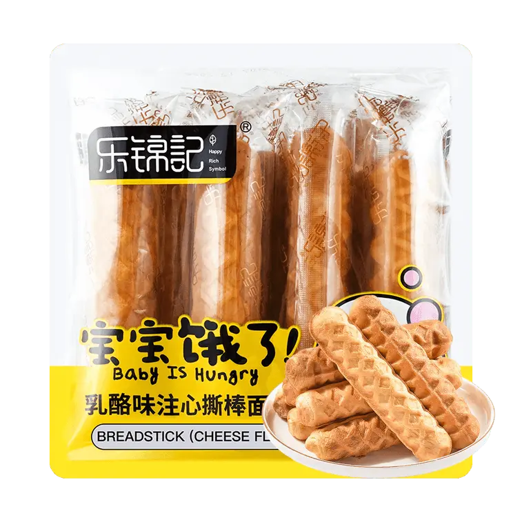 LEJINJI Breadstick Cheese Flavor 13.4oz Soft Bread with Light Cheese Filling Snack for Coffee or Tea - Cake