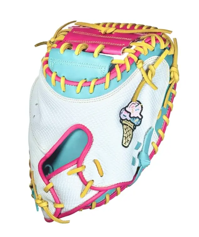 Sportz Drip Ice Cream Catcher's Mitt, 33.5 in Premium Leather for Right-Handed Catchers with Deep Pocket for Ball Control and Superior Grip
