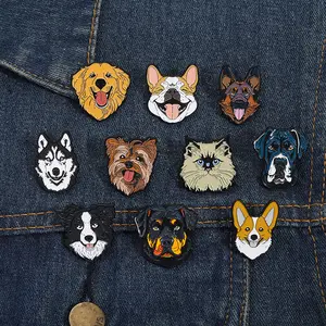 2026 Spring New Arrival Brooch, Set of 10, Cartoon-Style Cute Animals (Dog & Cat) Series Badge Pin, Cute Cartoon-Style Brooch, Elegant Accessory, Suitable for Decorating Backpacks and Clothing, Elegant Gift, Perfect for Gifting