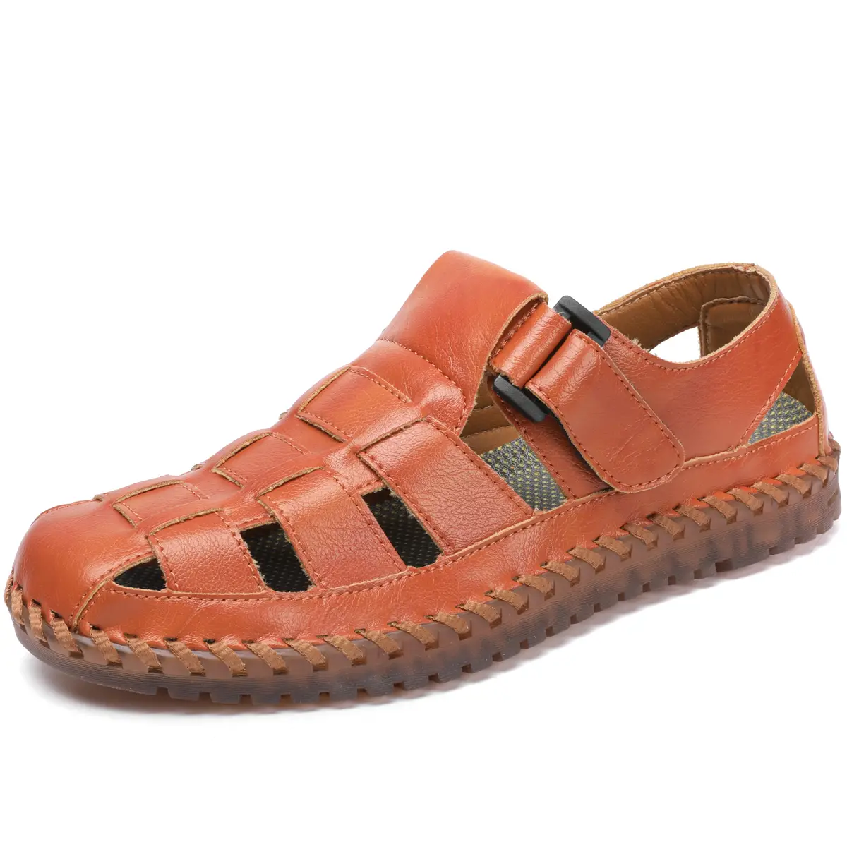 Men's Sport Sandals Closed Toe Outdoor Handmade Leather Sandal Summer Beach Sandal Fisherman Sandals