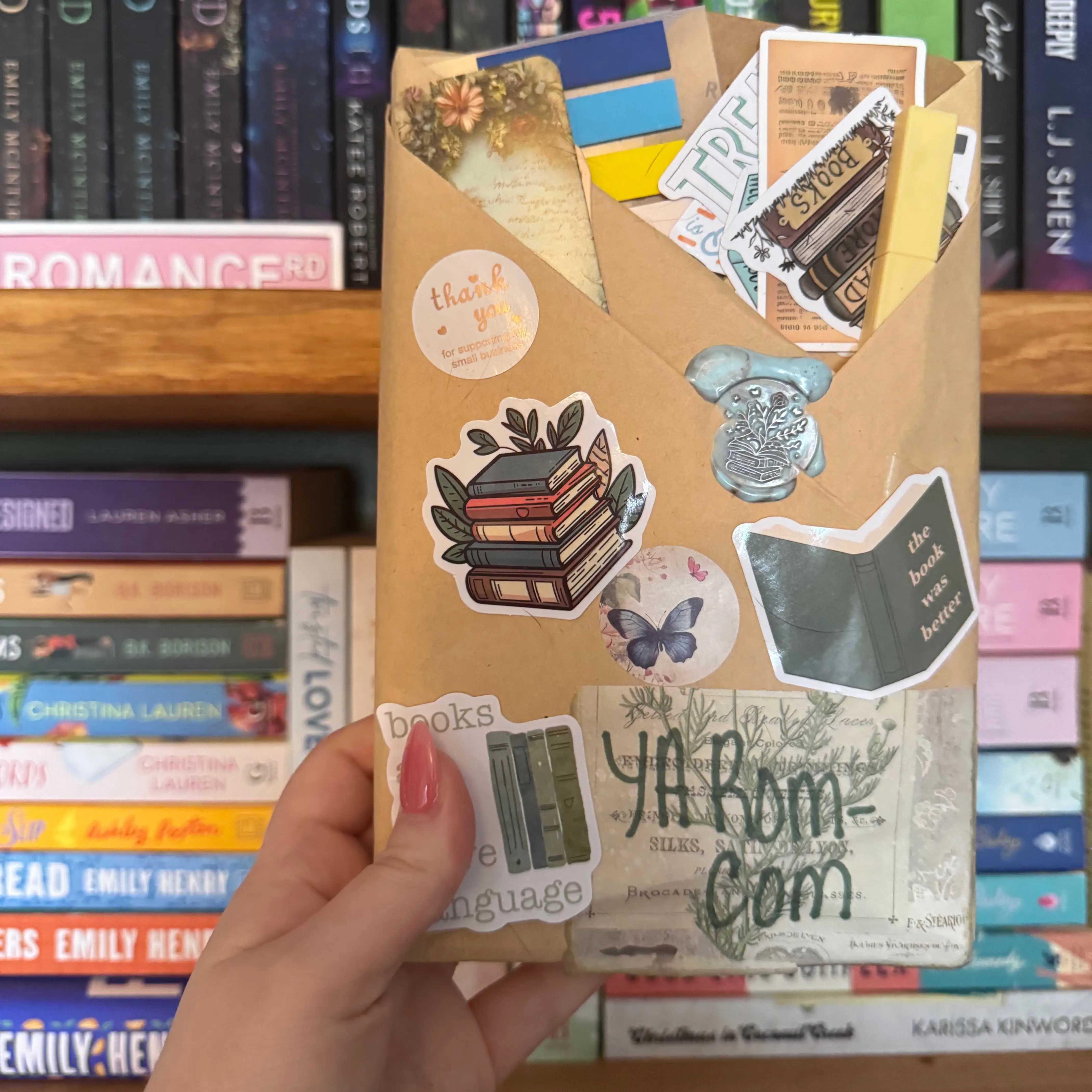 Blind Date With a Romance Book- Gift for Book Lovers, Bookish Items Included, Bookmarks, Stickers, Annotating Supplies. romance