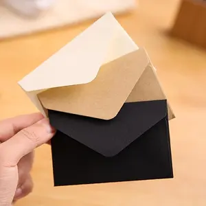 20pcs Invitation Envelopes, Brown Kraft/ Black/ White Invitation Envelopes Used For Weddings, Invitations, Office, 4.13*2.75in