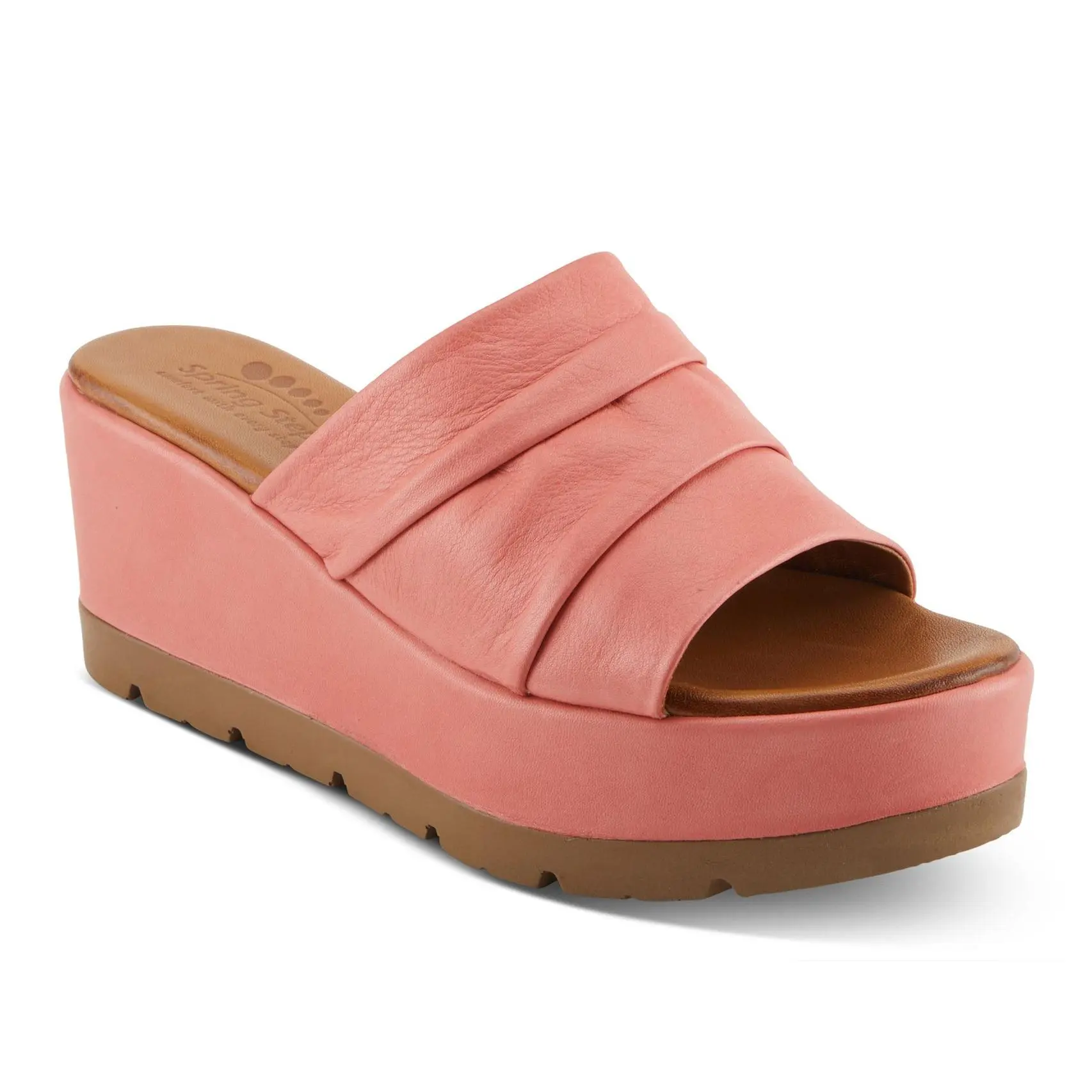 Spring Step Leather Slide Platform Wedge - Allerton