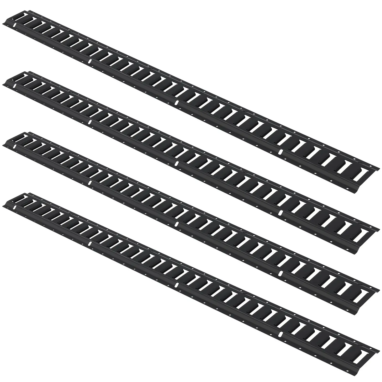 VEVOR E Track Tie-Down Rail Kit, 30-Piece 5 ft E-Tracks Set Includes 4 Steel Rails & 2 Single Slot & 8 O Rings & 8 Tie-Offs with D-Ring & 8 End Caps