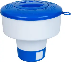 Pool Chlorine Floater for Pools Fits 3" Tablets,7" Diameter Chlorine Tablet Floater with Adjustable Flow Vents Balanced Chemical Dispenser for hot tub/Spa (Collapsible)