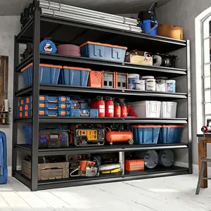 5-6 Tier Metal Craft Shelving Unit, Industrial Heavy-Duty 3000-Pound Garage Rack, Adjustable Multi-Functional Storage Organizer for Home Basements, Bathrooms, Kitchens.
