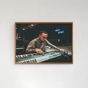 Minimalist Matt Artistic Studio Keyboard Paper Poster, Music Production Wall Art, Home Decor for Creative Rooms, Producers, Room