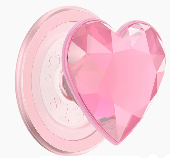 Crystal Heart MagSafe PopGrip - Magnetic Cellphone Stand, Mobile Phone Holder with Mounting Functionality, Smartphone Accessory
