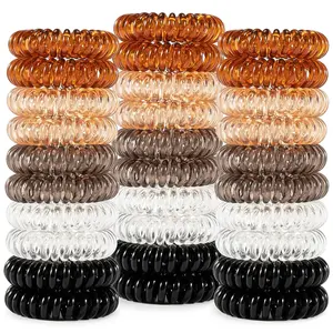 Hair Ties - 40Pcs Telephone Cord Elastic Ponytail Holders for Thick Hair, Women, Girls and Teens in Neutral Colors