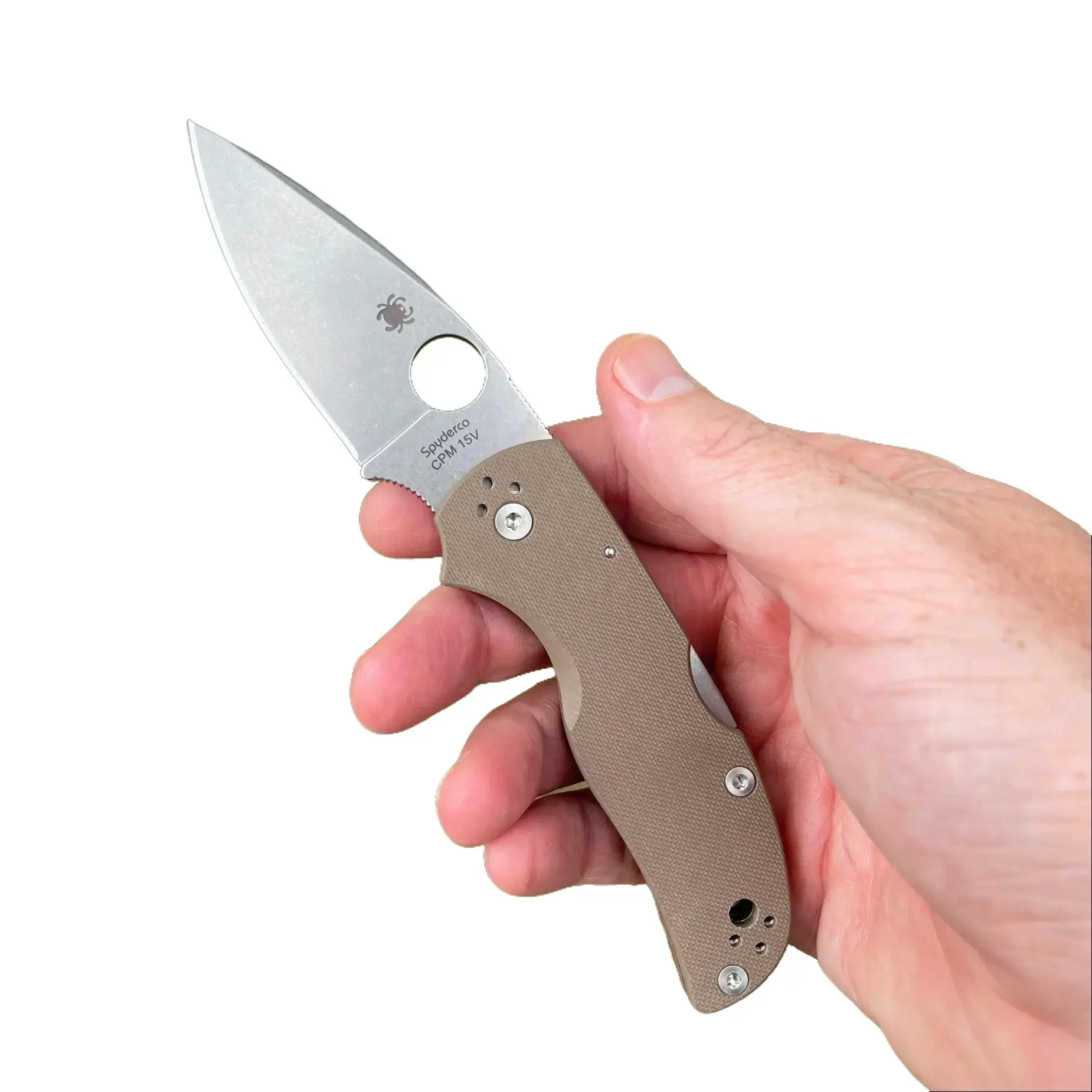 Spyderco Native 5 Sprint Run – CPM 15V Blade with Brown G-10 Handle | Premium EDC Folding Knife - Lightweight Compact Utility Knife - Portable Pocket Knife with Clip for EDC, Outdoor & Daily Tasks