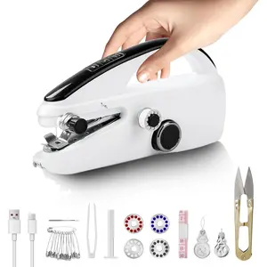 Sewing Machine, Mini Hand Held Sewing Machine for Beginners, Hand Stitching Machine for Clothes Fabrics Quick Repairs Home DIY Travel