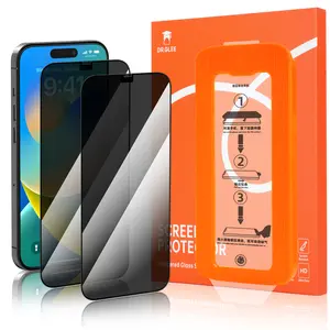 [2PCS] Dr.Glee Screen Protector-Dust-free Applicator for iPhone 16/15/14/13/12 Privacy Protection, Headset Covered, Fully Protection, Fingerprint-proof, Electroplated Layer,Dust-Free, Bubble-Free Design tiktokshopspringglowup