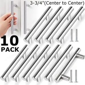 10X Stainless Steel T bar Modern Kitchen Cabinet Door Handles Drawer Pulls Knobs 10X Stainless Steel T bar Modern Kitchen Cabinet Door Handles Drawer Pulls Knobs