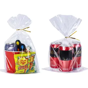 50 CT 9x14 Inch Clear Flat Cellophane  Bags with 6"  Twist Ties, Cello Packaging for Goodies, Decorations, and Wedding  Wrapping